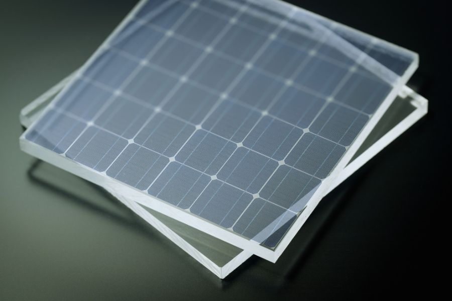 stacked transparent solar panels