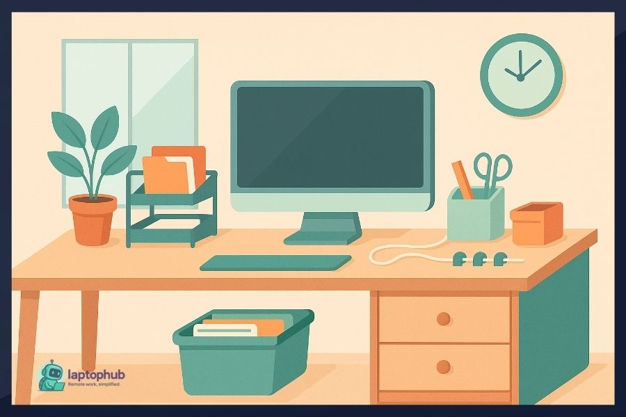 dollar store hacks to organize your home office illustration